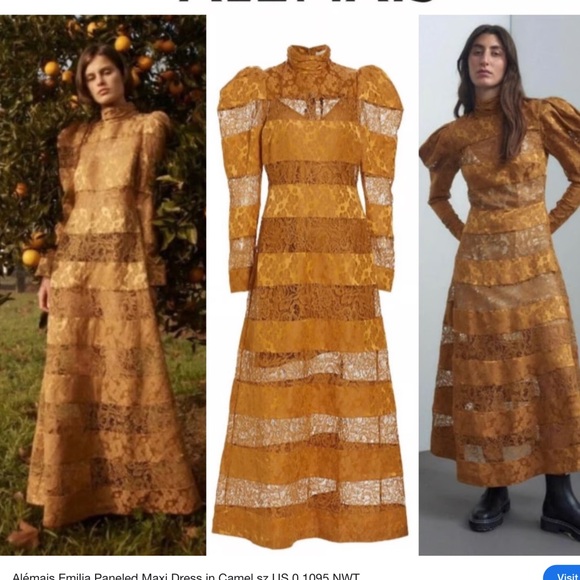 Alemais Dresses & Skirts - NWT Alémais Emilia Paneled Maxi Dress in Camel sz US 2